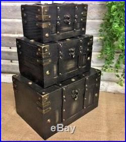 Antique Style Pirate Treasure Chest Vintage Storage Trunk Chic Wedding Card Box