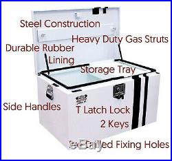 Autojack Large Steel Site Box Tool Storage Van Security Vault Safe Chest 2 Keys