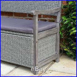BEAUTIFUL Rattan Storage Bench 150L Garden Outdoor Organizer Furniture Seat