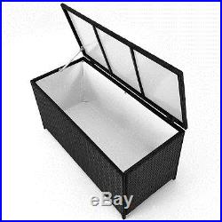BEST Hydraulic poly Rattan Garden Large Storage Box XXL Terrace Storage Seater