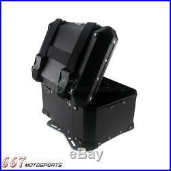 BLACK Motorcycle Rear Top Box Scooter Aluminum Large Storage Luggage Tail Case
