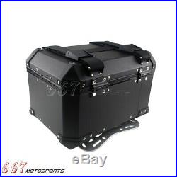 BLACK Motorcycle Rear Top Box Scooter Aluminum Large Storage Luggage Tail Case