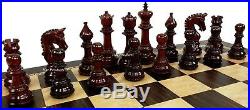 BUD ROSEWOOD Large Staunton LUXURY Chess Set Ebony Board Flat Storage Box