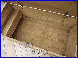 Beautiful And Large Old Antique (victorian) Pine Blanket Box/trunk/table/storage