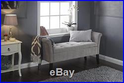 Bedroom Hallway Storage Ottoman Chaise Seat Bench Sofa Large Blanket Box Grey