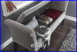 Bedroom Hallway Storage Ottoman Chaise Seat Bench Sofa Large Blanket Box Grey