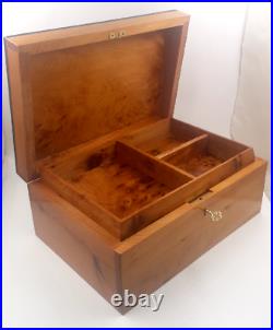 Big Wooden Jewelry Box Inlaid With Mother Of Pearl, Large Decorative Storage Box