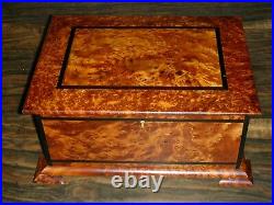 Big Wooden Jewelry Box, Thuya Wood Box With Two Storage Level, Large Jewelry Box