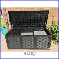 Black Extra Large Outdoor Garden Patio Storage Chest Container Box Unit Trunk