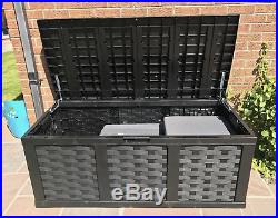 Black Extra Large Outdoor Garden Patio Storage Chest Container Box Unit Trunk