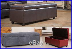 Brand New Large Ottoman Footstool/Storage/Toy Box Leather Or Fabric Available