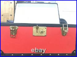 British Mossman Made Trunk Very Good Condition Red Chest With Lock