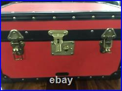 British Mossman Made Trunk Very Good Condition Red Chest With Lock