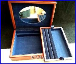 CARRS-Silver Large Mahogany Wooden Box Keepsake Box Sterling Silver Lid Gift