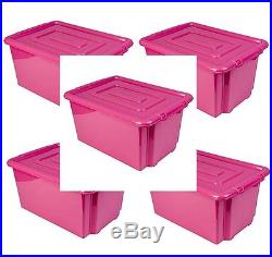 Clear Plastic Storage Boxes With LID Stackable Stacking Container Tub Coloured