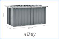 Cabinet Outdoor Garden Storage Plastic Box Galvanised Steel & Plastic Grey NEW