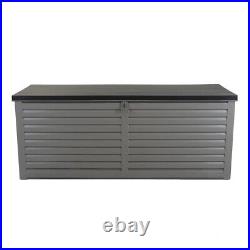 Charles Bentley 390L Large Outdoor Garden Plastic Storage Box, Grey/Black