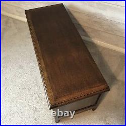Charming Large Vintage Quality Solid Dark Oak Wood Blanket Box Storage Chest