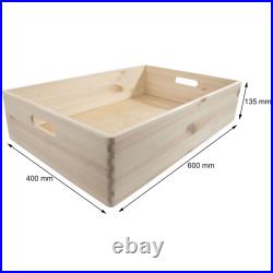 Choice of Plain Stacking Extra Large Shallow Wooden Open Crates Boxes on Wheels