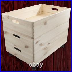 Choice of Plain Stacking Extra Large Shallow Wooden Open Crates Boxes on Wheels