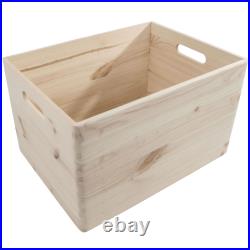 Choice of Stackable Plain Pine Wood Open Boxes Crates Handles / Small to X-Large