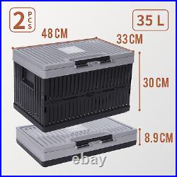 Citylife 2 Packs 35L Folding Storage Boxes with Waterproof Bag Large Collapsible