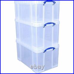 Clear Storage Really Useful Box 2x 84L + 1x 64L Vinyl LP Moving House Clothes