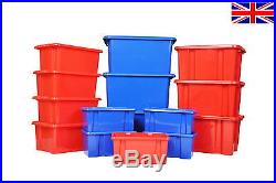 Coloured Plastic Storage Boxes Strong Large & Small Nursery School Toy Craft Box