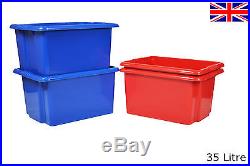 Coloured Plastic Storage Boxes Strong Large & Small Nursery School Toy Craft Box