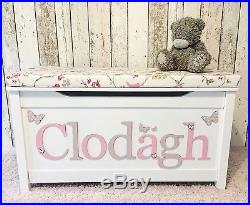 Custom Wooden Toy Box Personalised Large White Storage Chest Soft Close Lid