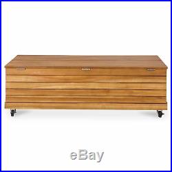 Denia Wooden Garden Storage Box Wood Shed Outdoor Cushion Bench Chest Lid Stools