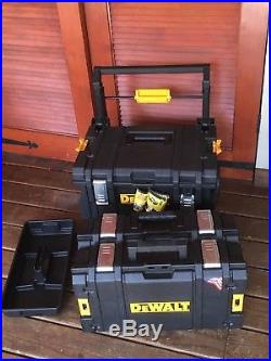 Dewalt Tool Box Large Mobile Travel Storage With Wheels ToughSystem 3pc Set, NEW