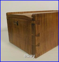 Early-Mid 1800's Large American Tiger Maple Candle Storage Box, Rare