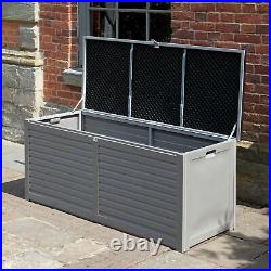 Edmonton 490L PP Storage Box W 2 Gas Lifts Garden Outdoor Seat Grey GF07669