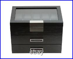 Ex Large 30 Slot Watch Oak Wood Storage Display Box Display Case Chest Cabinet