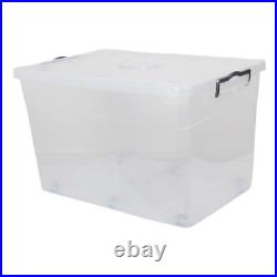 Extra Large 70L Storage Box with Wheels. Organizing Box with Lid. Stackable Box