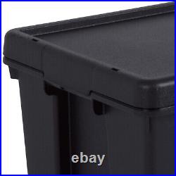 Extra Large Black Impact Resistant Home Office Plastic Storage Boxes With Lids