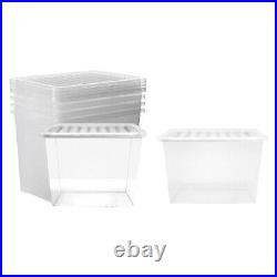 Extra Large Clear Plastic Strong Home Office 80 Litre Storage Container Boxes