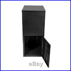 Extra Large Front & Rear Access Black Lockable Home Storage Letter Post Box