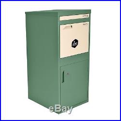 Extra Large Front & Rear Access Green Lockable Home Storage Letter Post Box