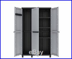 Extra Large Garden Outdoor Cupboard Patio Storage Unit Shed Box 3 Door Lockable