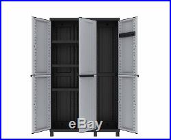 Extra Large Garden Outdoor Cupboard Patio Storage Unit Shed Box 3 Door Lockable