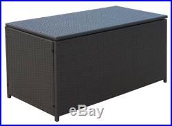Extra Large Garden Storage Box Rattan Bin Cushion Container Outdoor Deck Patio