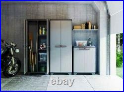 Extra Large Grey Garden Storage Tool Box Cabinet Garage Shed Shelves Lockable