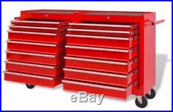 Extra Large Metal Tools Box Cabinet Wheeled Workshop Trolley Storage Garage New