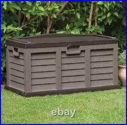 Extra Large Plastic Garden Storage Boxes Outdoor Tools Box Utility Sit-On Lid