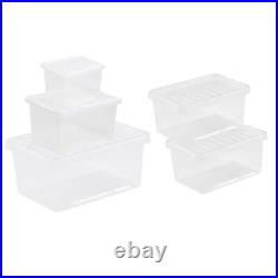 Extra Large See Through 64 Litre Plastic Home Office Storage Box With Clear Lid