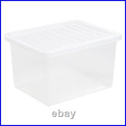 Extra Large See Through 64 Litre Plastic Home Office Storage Box With Clear Lid