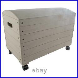 Extra Large Wooden Decorative Chest Storage Box on Wheels56.5 x 33.5 x 42.5 cm