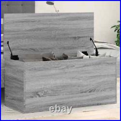 Extra Large Wooden Storage Box with Lid Compartment Grey Toys Blanket Tools